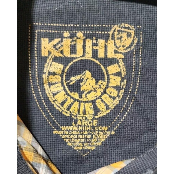 Kuhl Mens Shirt Medium M Button Up Short Sleeve Plaid Orange Outdoor - Picture 8 of 8